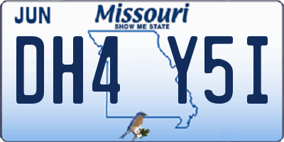 MO license plate DH4Y5I