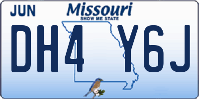 MO license plate DH4Y6J