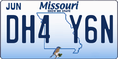 MO license plate DH4Y6N