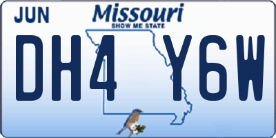 MO license plate DH4Y6W