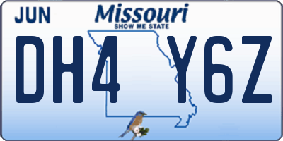 MO license plate DH4Y6Z