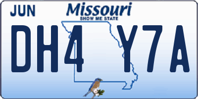 MO license plate DH4Y7A