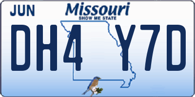 MO license plate DH4Y7D