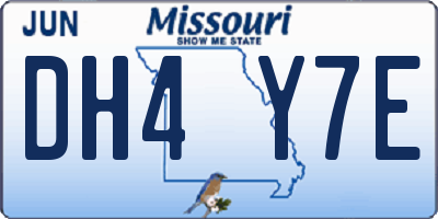 MO license plate DH4Y7E