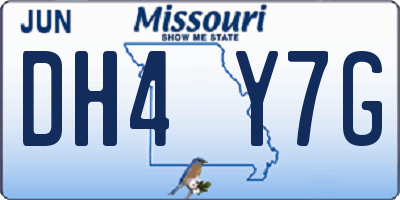 MO license plate DH4Y7G