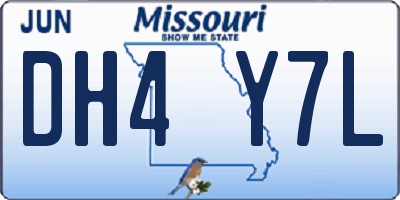 MO license plate DH4Y7L
