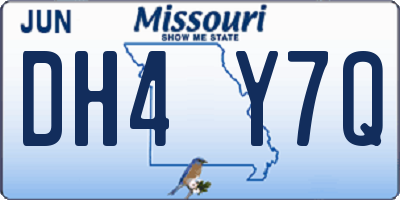 MO license plate DH4Y7Q