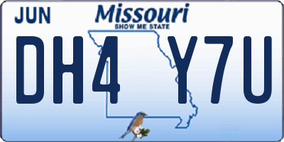 MO license plate DH4Y7U