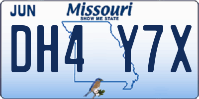 MO license plate DH4Y7X
