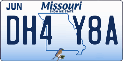 MO license plate DH4Y8A