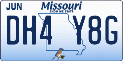 MO license plate DH4Y8G