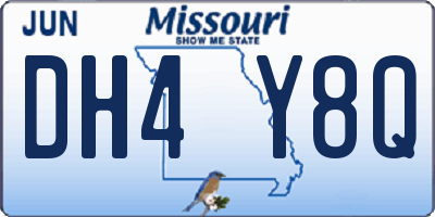 MO license plate DH4Y8Q