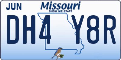 MO license plate DH4Y8R