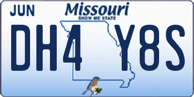 MO license plate DH4Y8S