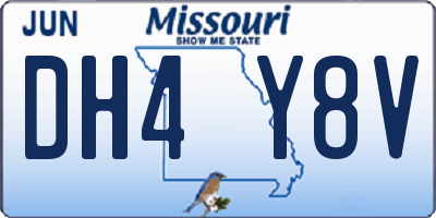 MO license plate DH4Y8V