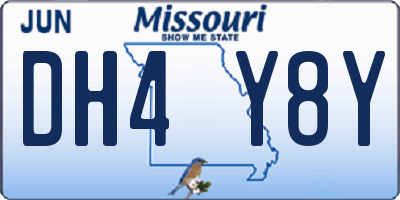 MO license plate DH4Y8Y