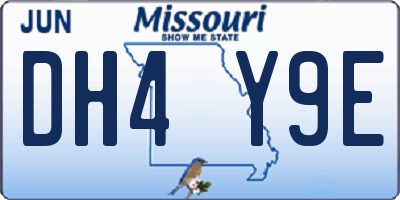 MO license plate DH4Y9E