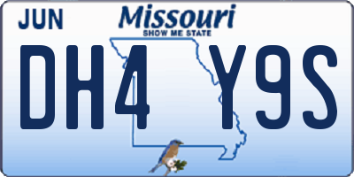 MO license plate DH4Y9S