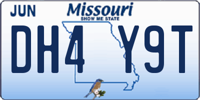 MO license plate DH4Y9T