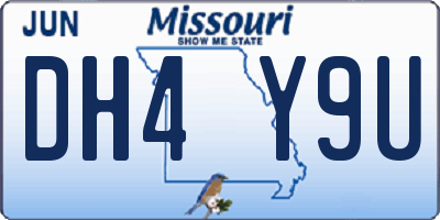 MO license plate DH4Y9U