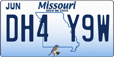MO license plate DH4Y9W