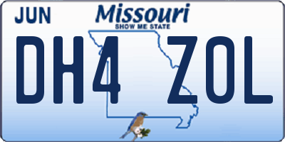 MO license plate DH4Z0L