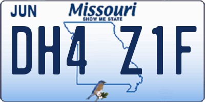 MO license plate DH4Z1F