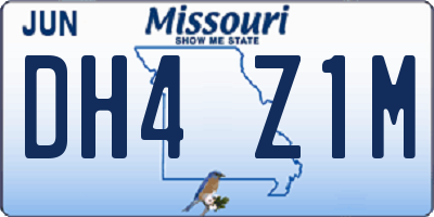 MO license plate DH4Z1M