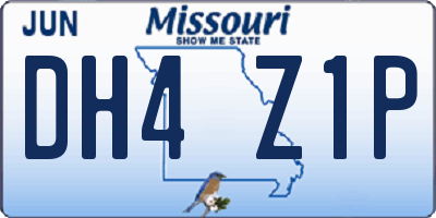 MO license plate DH4Z1P