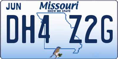 MO license plate DH4Z2G
