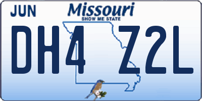 MO license plate DH4Z2L