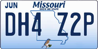 MO license plate DH4Z2P