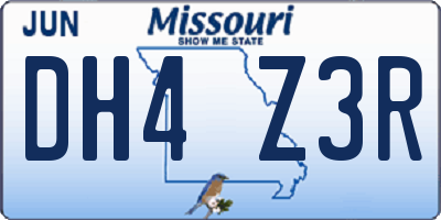 MO license plate DH4Z3R