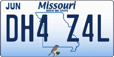 MO license plate DH4Z4L