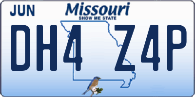 MO license plate DH4Z4P