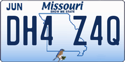 MO license plate DH4Z4Q