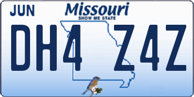 MO license plate DH4Z4Z