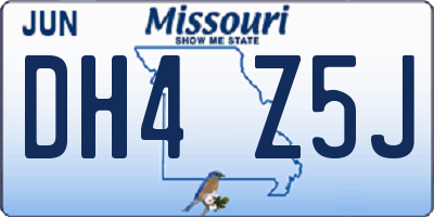 MO license plate DH4Z5J