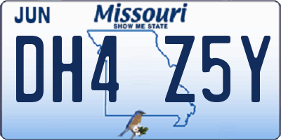 MO license plate DH4Z5Y