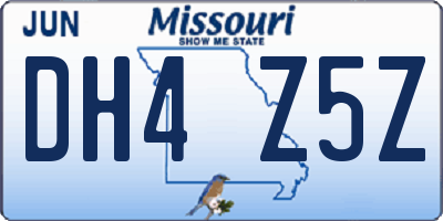 MO license plate DH4Z5Z