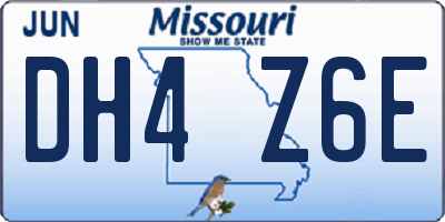MO license plate DH4Z6E