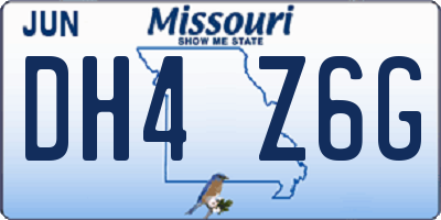 MO license plate DH4Z6G