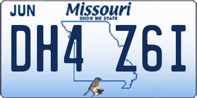 MO license plate DH4Z6I