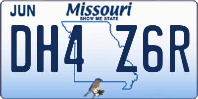 MO license plate DH4Z6R