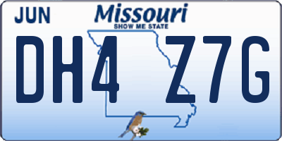 MO license plate DH4Z7G