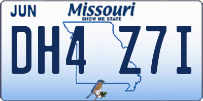 MO license plate DH4Z7I