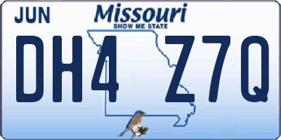 MO license plate DH4Z7Q