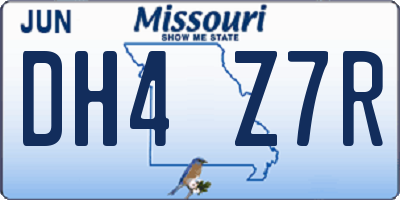 MO license plate DH4Z7R