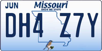 MO license plate DH4Z7Y