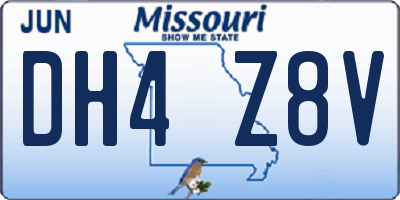 MO license plate DH4Z8V
